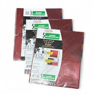 Five Tabs Divider Note Protectors 3 Pack New